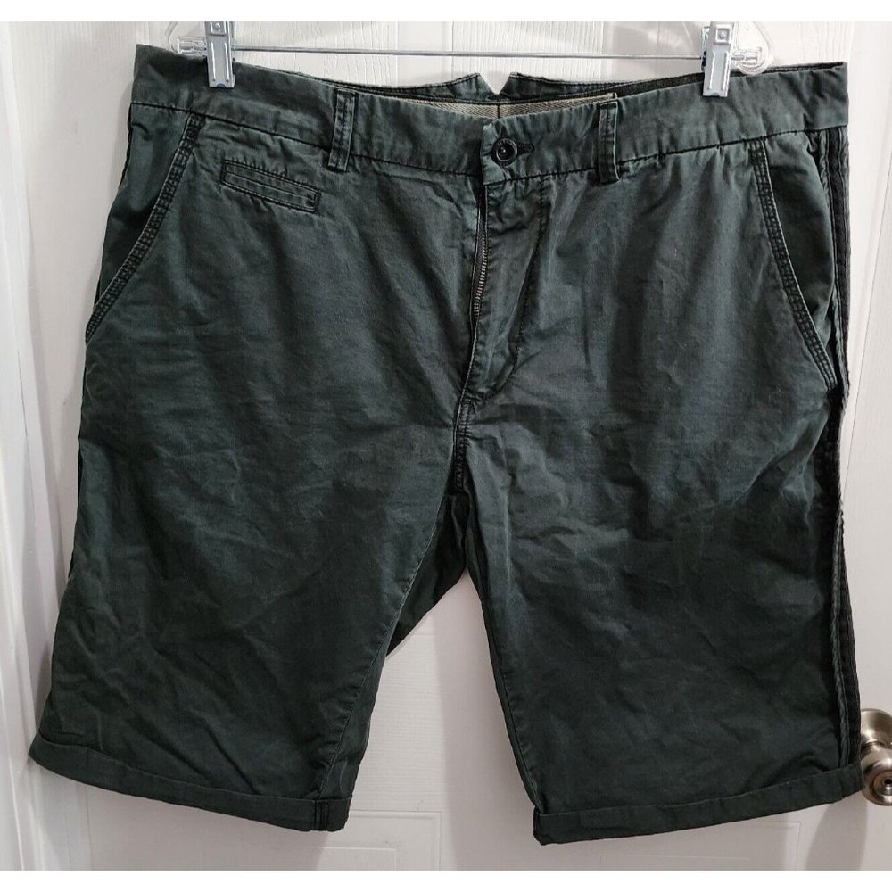 Jet Lag Men's Khaki Chino Shorts Slash Pockets Dark Gray 100% Cotton Size 38